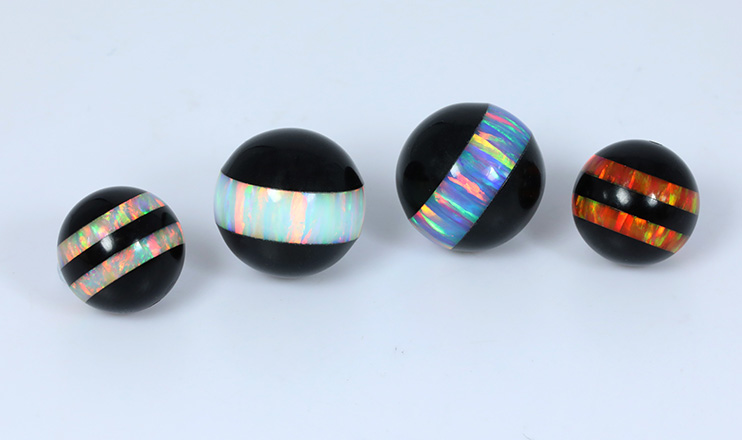 Bello Opal - Synthetic Opal Round Beads - Collage - Sanwapearl